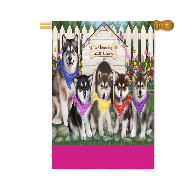 Personalized Spring Dog House Alaskan Malamute Dogs Custom House Flag FLG-DOTD-A62754