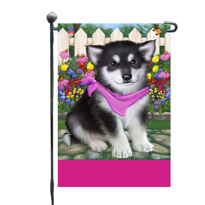 Personalized Spring Floral Alaskan Malamute Dog Custom Garden Flags GFLG-DOTD-A62700