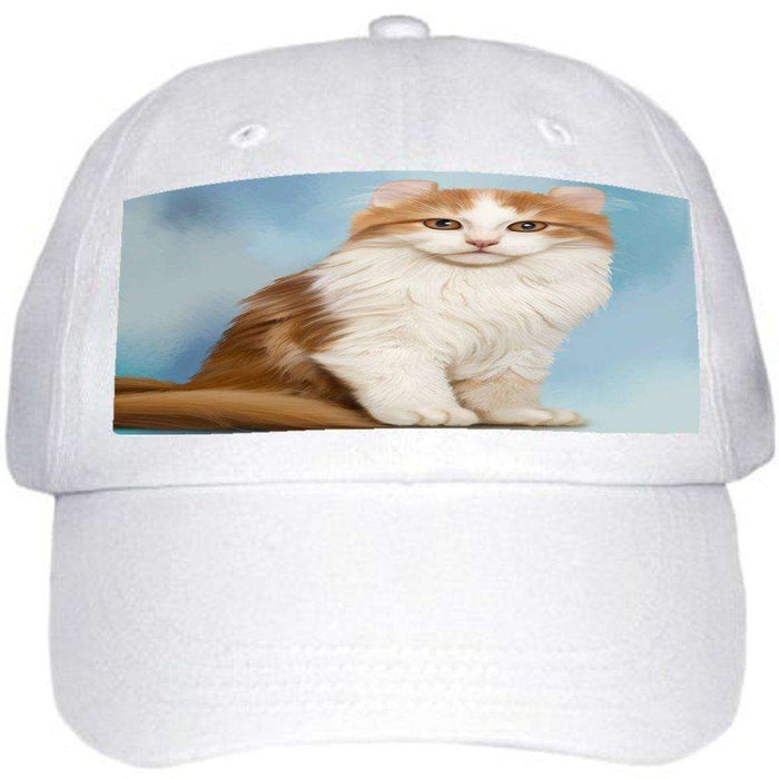 Ameican Curl Cat Ball Hat Cap Off White