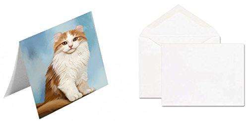 Ameican Curl Cat Handmade Artwork Assorted Pets Greeting Cards and Note Cards with Envelopes for All Occasions and Holiday Seasons