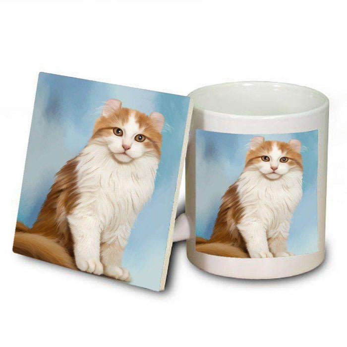 Ameican Curl Cat Mug and Coaster Set