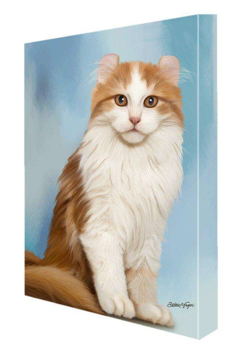 Ameican Curl Cat Painting Printed on Canvas Wall Art Signed