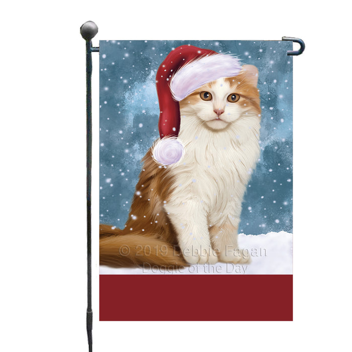 Personalized Let It Snow Happy Holidays Ameican Curl Cat Custom Garden Flags GFLG-DOTD-A62218