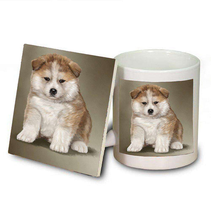 American Akita Inu Puppy Dog Mug and Coaster Set