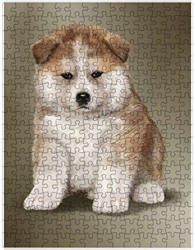 American Akita Inu Puppy Dog Puzzle with Photo Tin D152