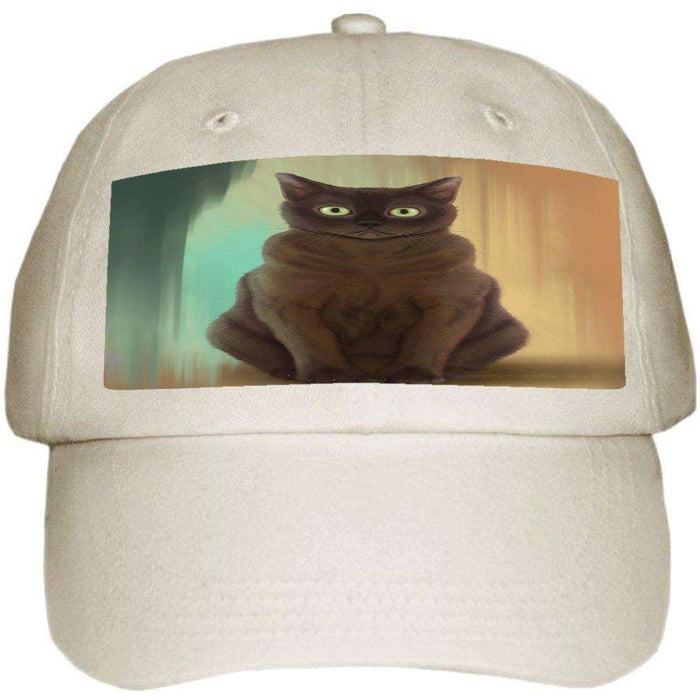 American Bermese Zibeline Cat Ball Hat Cap Off White