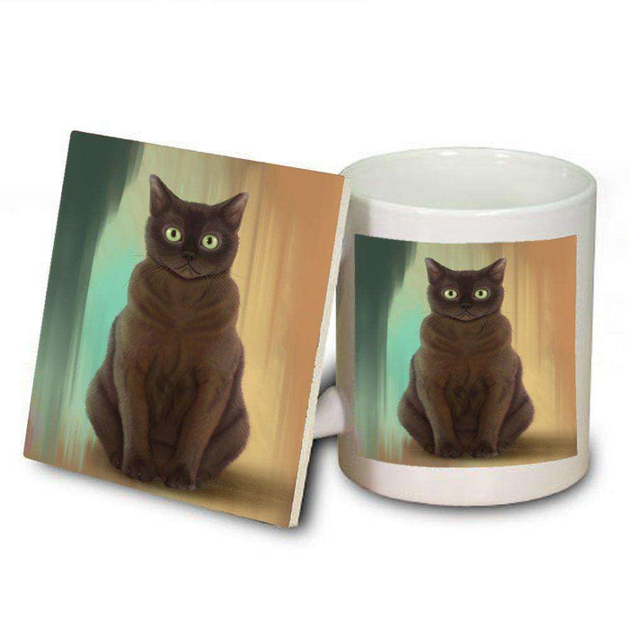 American Bermese Zibeline Cat Mug and Coaster Set