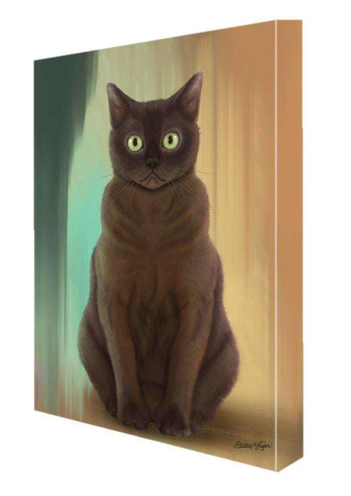 American Bermese Zibeline Cat Painting Printed on Canvas Wall Art Signed