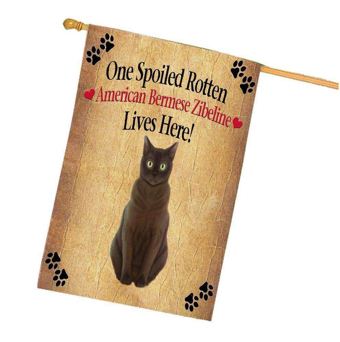 American Bermese Zibeline Spoiled Rotten Cat House Flag