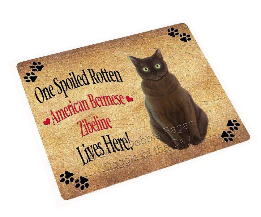 American Bermese Zibeline Spoiled Rotten Cat Tempered Cutting Board