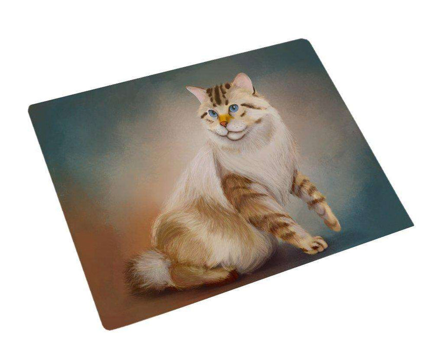 American Bobtail Cat Art Portrait Print Woven Throw Sherpa Plush Fleece Blanket
