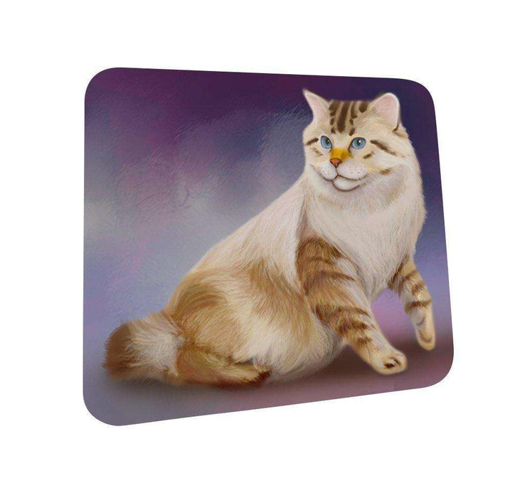 American Bobtail Cat Coasters Set of 4