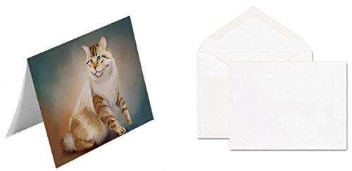 American Bobtail Cat Handmade Artwork Assorted Pets Greeting Cards and Note Cards with Envelopes for All Occasions and Holiday Seasons