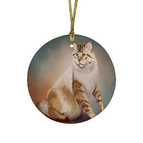 American Bobtail Cat Round Christmas Ornament