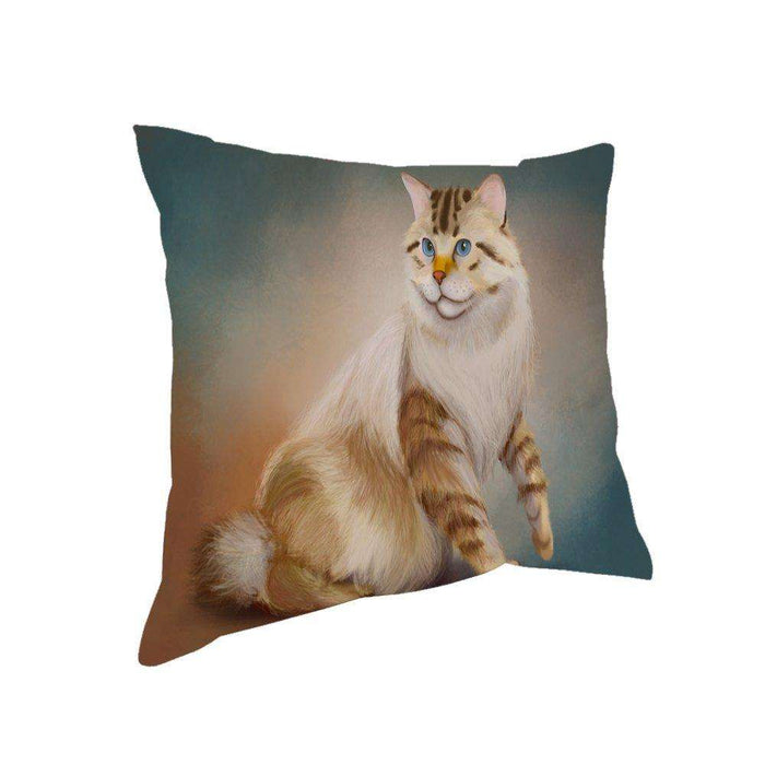 American Bobtail Cat Throw Pillow