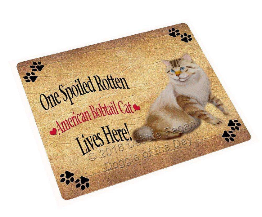 American Bobtail Spoiled Rotten Cat Tempered Cutting Board