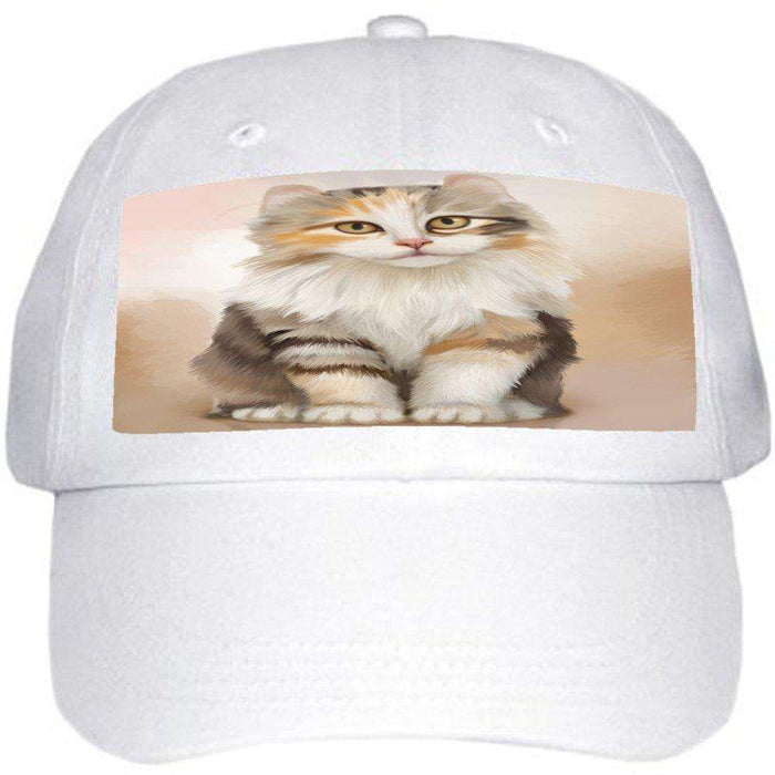 American Curl Cat Ball Hat Cap Off White