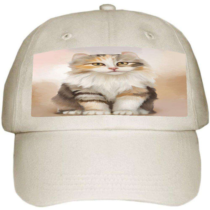 American Curl Cat Ball Hat Cap Off White