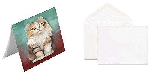 American Curl Cat Handmade Artwork Assorted Pets Greeting Cards and Note Cards with Envelopes for All Occasions and Holiday Seasons