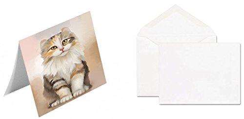 American Curl Cat Handmade Artwork Assorted Pets Greeting Cards and Note Cards with Envelopes for All Occasions and Holiday Seasons