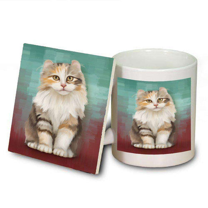 American Curl Cat Mug and Coaster Set