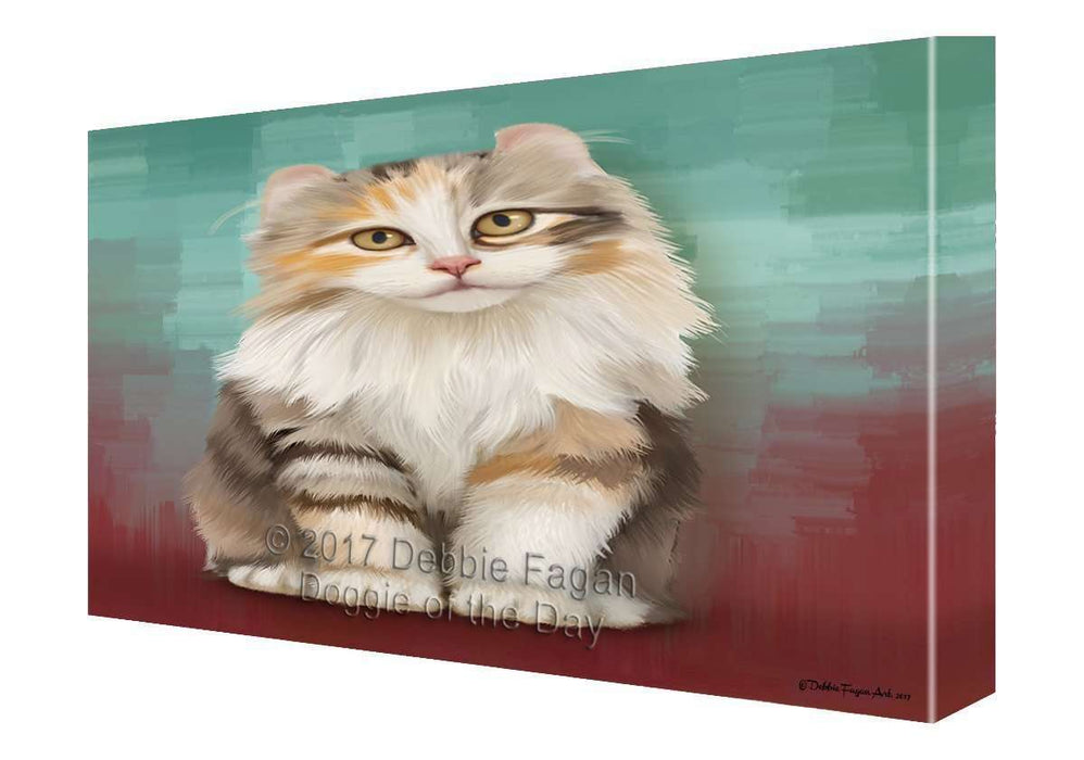 American Curl Cat Painting Printed on Canvas Wall Art