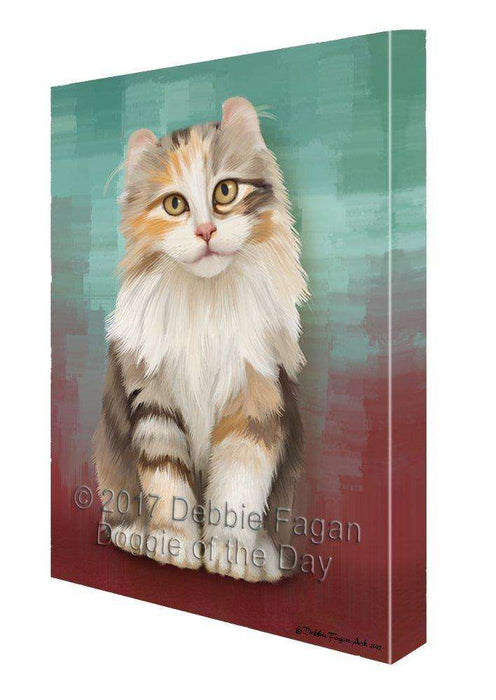 American Curl Cat Painting Printed on Canvas Wall Art