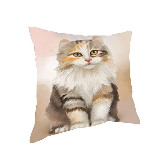 American Curl Cat Throw Pillow