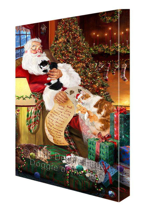 American Curl Cats and Kittens Sleeping with Santa  Canvas Print Wall Art Décor CVS108458