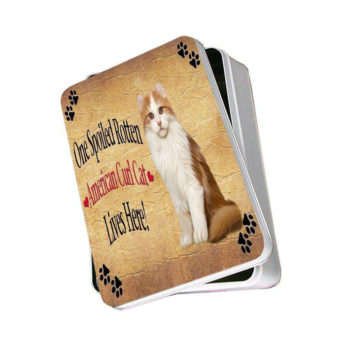 American Curl Spoiled Rotten Cat Photo Storage Tin