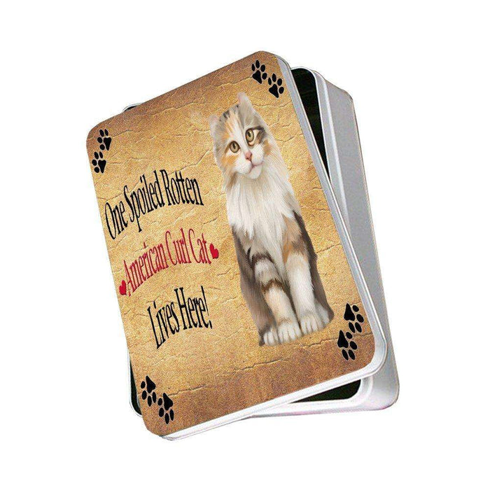 American Curl Spoiled Rotten Cat Photo Storage Tin