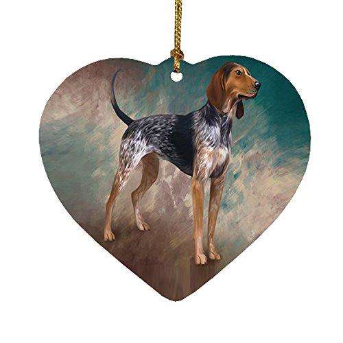 American English Coonhound Dog Heart Christmas Ornament