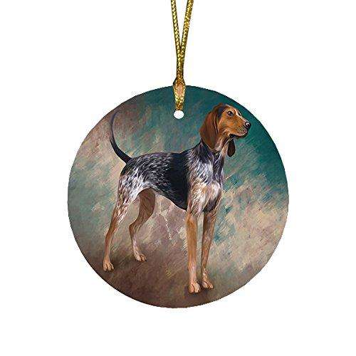 American English Coonhound Dog Round Christmas Ornament