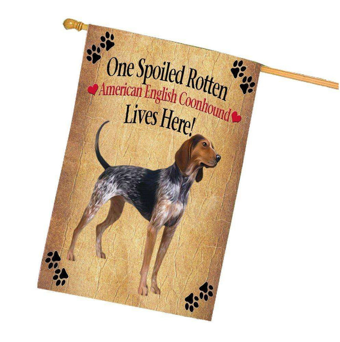 American English Coonhound Spoiled Rotten Dog House Flag