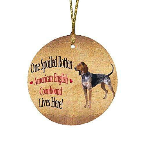 American English Coonhound Spoiled Rotten Dog Round Christmas Ornament