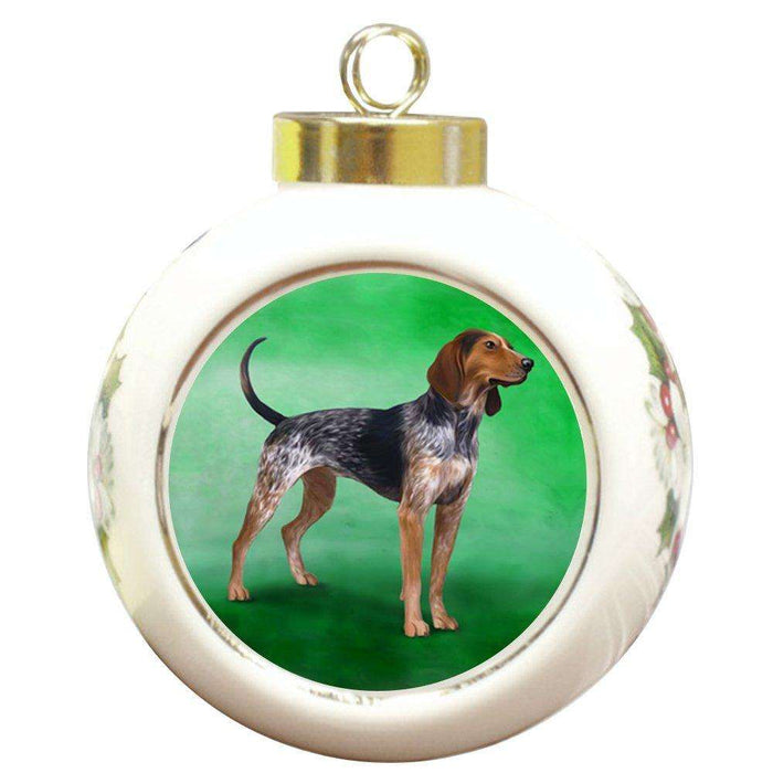 American English Coonhounds Dog Round Ceramic Christmas Ornament