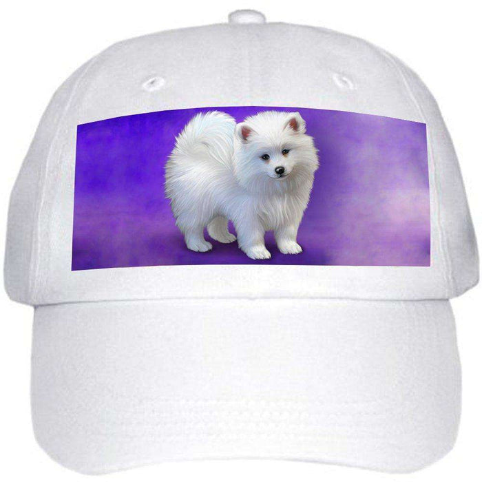 American Eskimo Dog Ball Hat Cap Off White