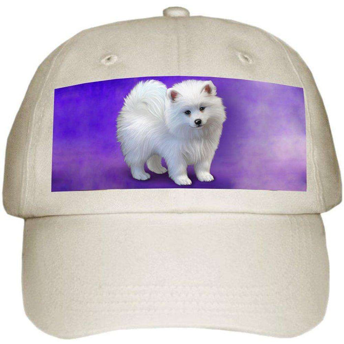 American Eskimo Dog Ball Hat Cap Off White