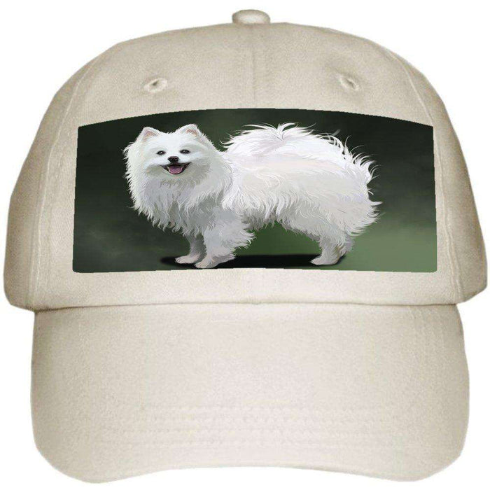 American Eskimo Dog Ball Hat Cap Off White