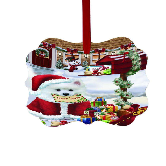 American Eskimo Dog Dear Santa Letter Christmas Holiday Mailbox Double-Sided Photo Benelux Christmas Ornament LOR48991