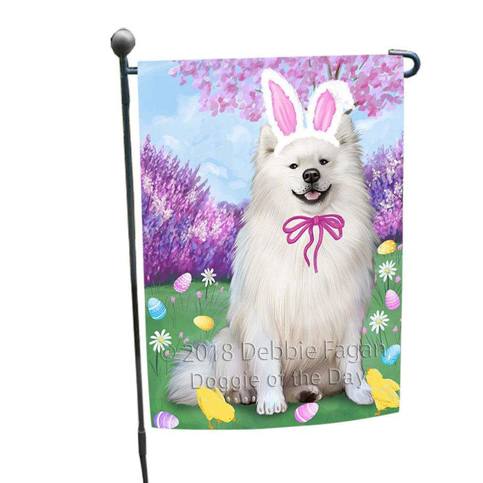 American Eskimo Dog Easter Holiday Garden Flag GFLG54292