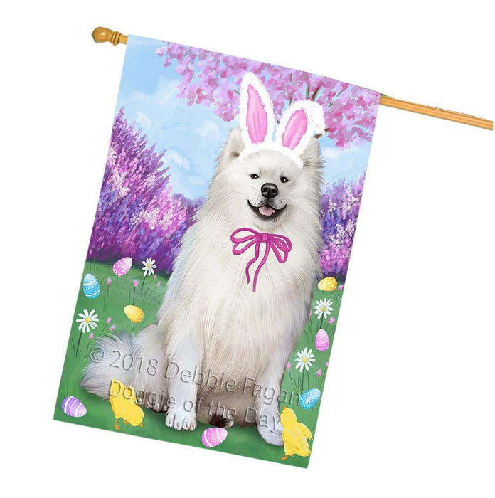 American Eskimo Dog Easter Holiday House Flag FLG54428