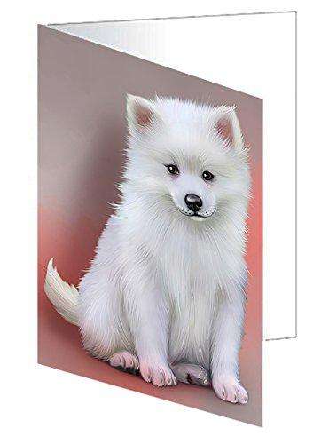 American Eskimo Dog Handmade Artwork Assorted Pets Greeting Cards and Note Cards with Envelopes for All Occasions and Holiday Seasons GCD48815