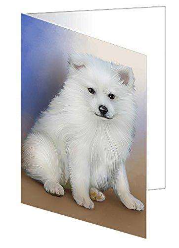 American Eskimo Dog Handmade Artwork Assorted Pets Greeting Cards and Note Cards with Envelopes for All Occasions and Holiday Seasons GCD48818