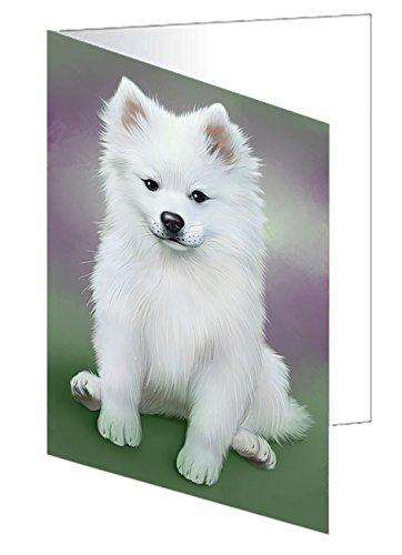 American Eskimo Dog Handmade Artwork Assorted Pets Greeting Cards and Note Cards with Envelopes for All Occasions and Holiday Seasons GCD48821