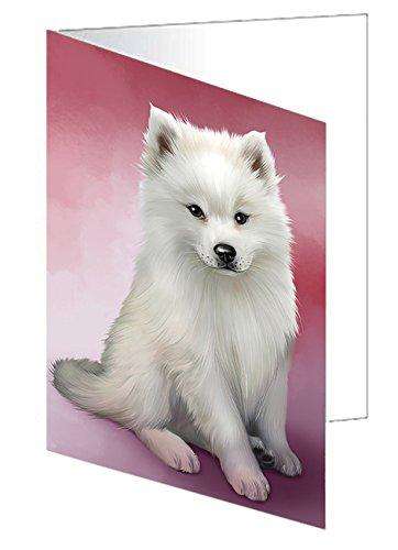 American Eskimo Dog Handmade Artwork Assorted Pets Greeting Cards and Note Cards with Envelopes for All Occasions and Holiday Seasons GCD48824