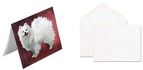 American Eskimo Dog Handmade Artwork Assorted Pets Greeting Cards and Note Cards with Envelopes for All Occasions and Holiday Seasons
