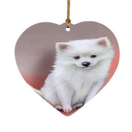 American Eskimo Dog Heart Christmas Ornament HPOR48279