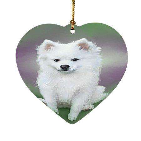 American Eskimo Dog Heart Christmas Ornament HPOR48281