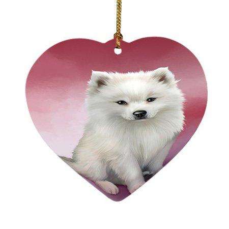 American Eskimo Dog Heart Christmas Ornament HPOR48282